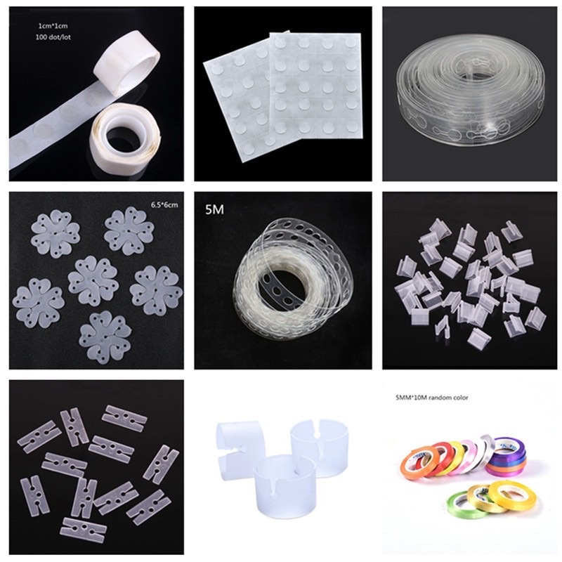 Balloon Glue Dots, Arch Strip, Tying Tool, Flower Clip Set Balloon
