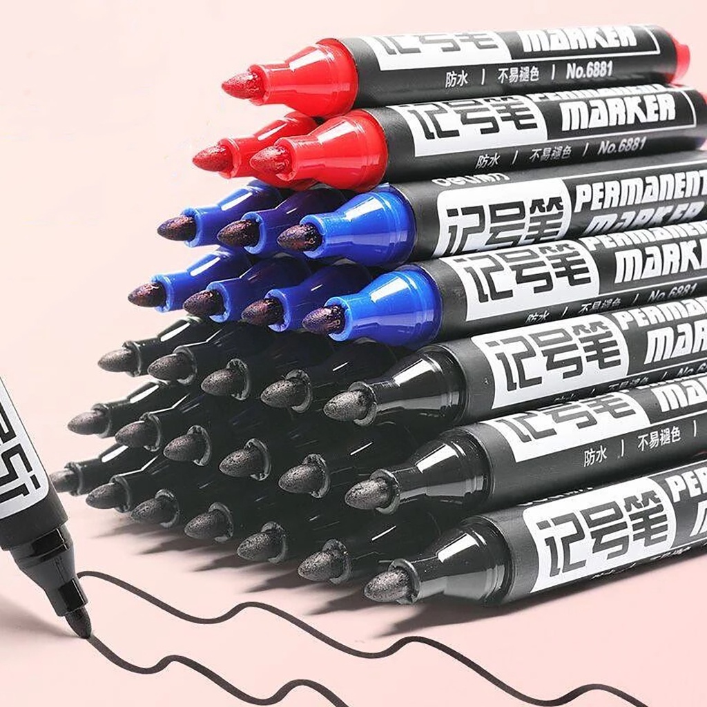 1pcs Oily Marker Pen Waterproof Quick Drying Permanent Markers Black