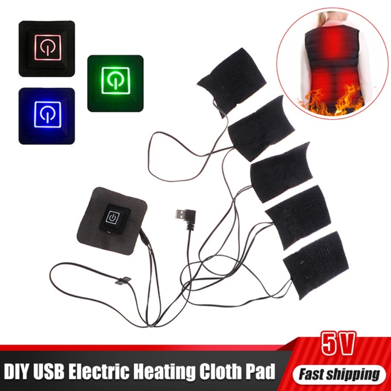 SIY Clothes Heater Heated Vest Clothes Heated Pad Multiple Pieces Black ...