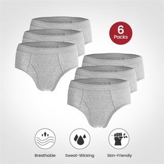 GIORDANO Men Solid Classic Briefs For Men 6 Packs 01177014