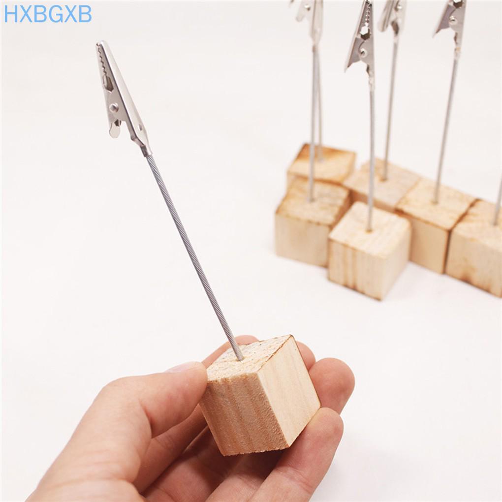 【HXBG】 10PCS/Set Wooden Place Card Holder Clips Wedding Favors Place