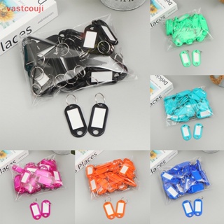 100pcs Key Tags Key Identifiers Plastic Key Chain Tags with Blank Paper  Labels ID Tags for Luggage Pet Name 