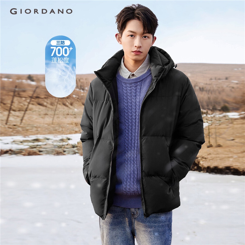 Heavy Jackets Giordano Mens Blazer GIORDANO MEN Hooded Duck Down