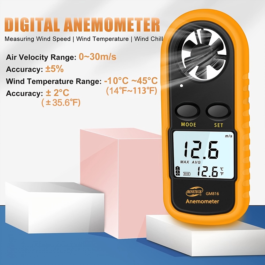 Accurately Measure Wind Speed & Temperature with GM816 Pocket