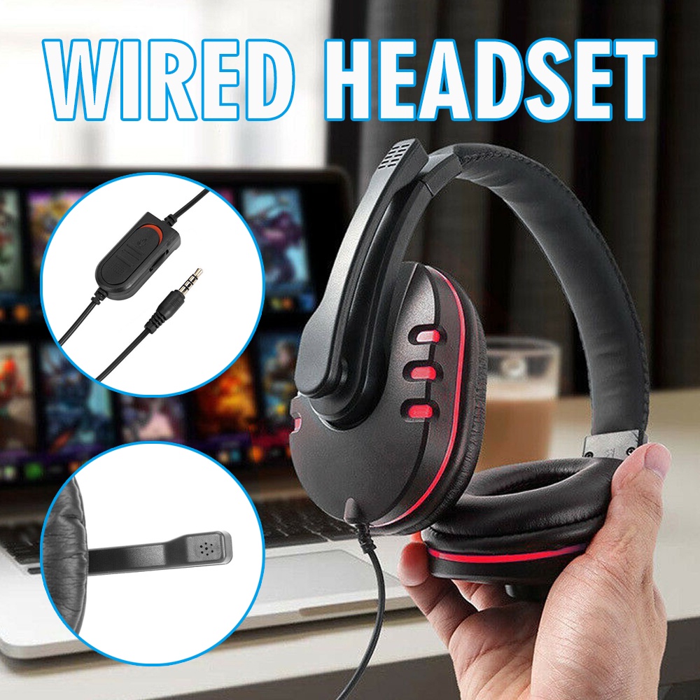 3.5mm Gaming Headset Wired Headphones with Mic For Xbox one PS4