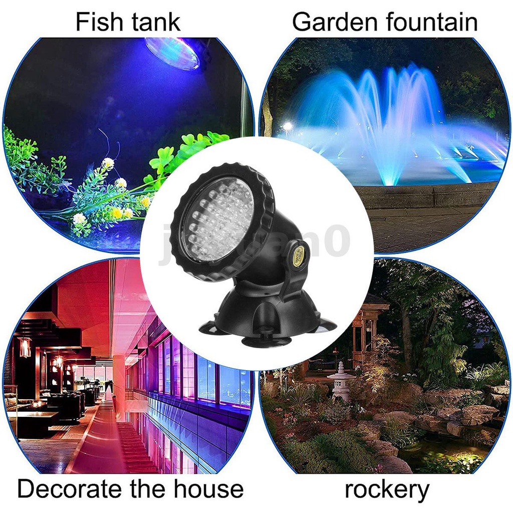 4Pcs 36LED Submersible RGB Pond Spot Lights Underwater Pool Fountain ...
