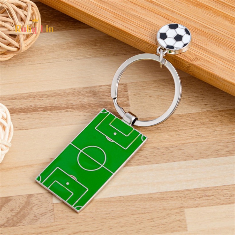 Ruby Lin Creative Football Field Keychain Metal Soccers Basketball ...
