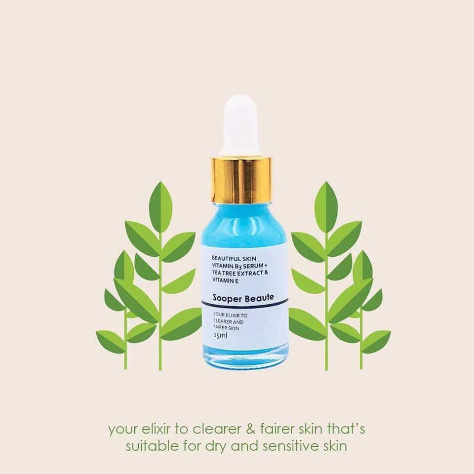 ♟Sooper Beaute BEAUTIFUL SKIN VIT B3 SERUM +TEA TREE EXTRACT & VITAMIN ...