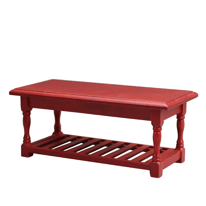 1 12 Red Table Doll House Mini Miniature Dining Table Model Desk