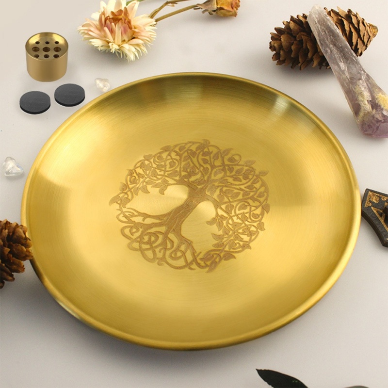Super Altar Tree Pattern Plate Candlestick Tray Decorative Plate ...