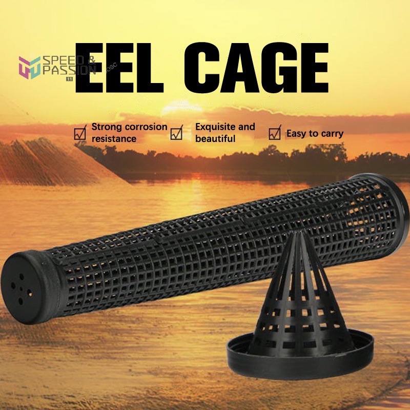 Speed 1pcs Black Fish Net Cage Fishnet Finless Eel Loach Trap Fishing ...