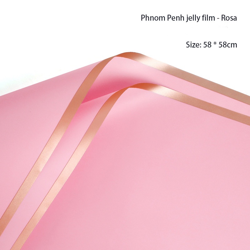 jws-20pcs-flower-wrapping-paper-matte-jelly-gold-border-paper-for