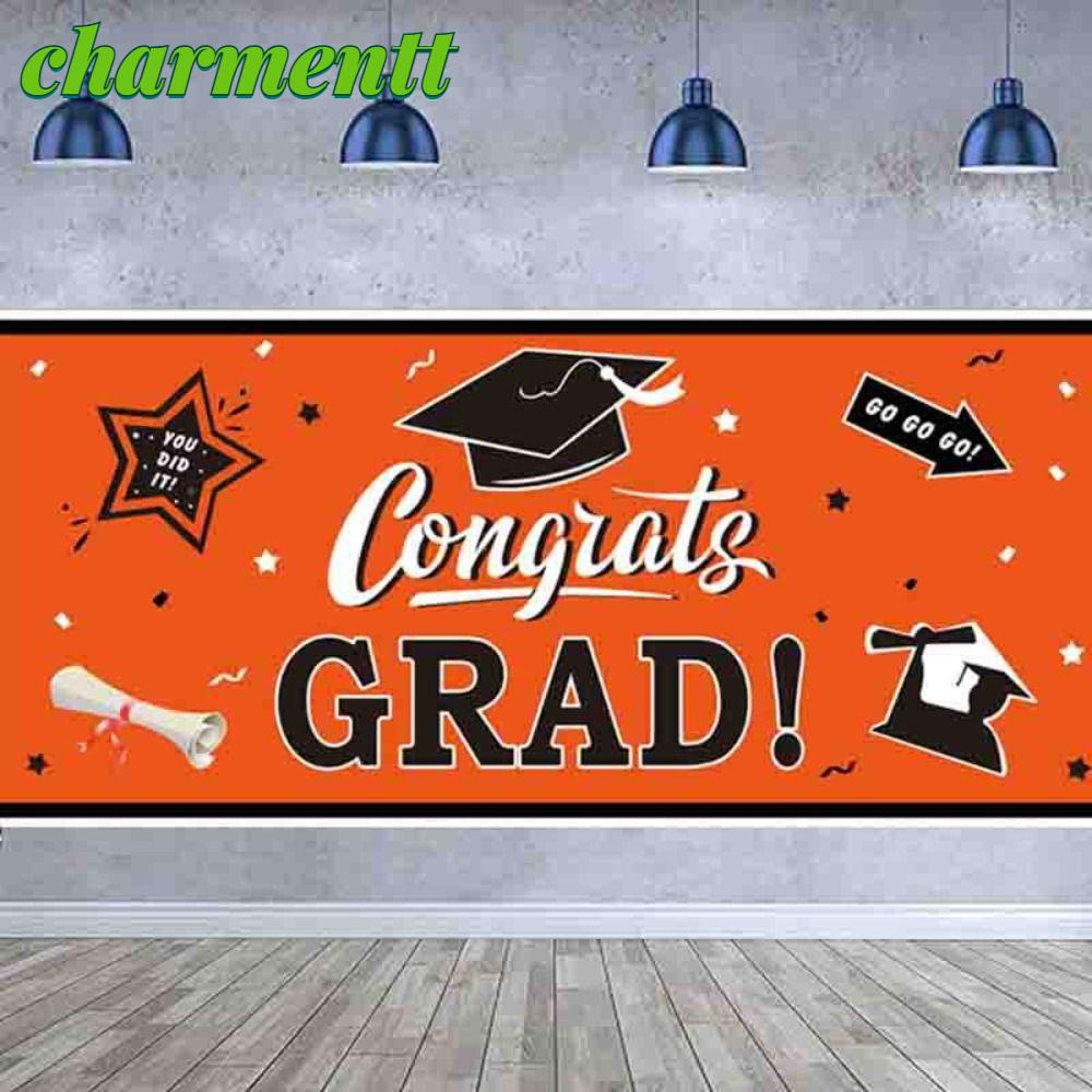 CHARMENTT 2024 Graduation Banner, Graduation Theme Hanging Decoration