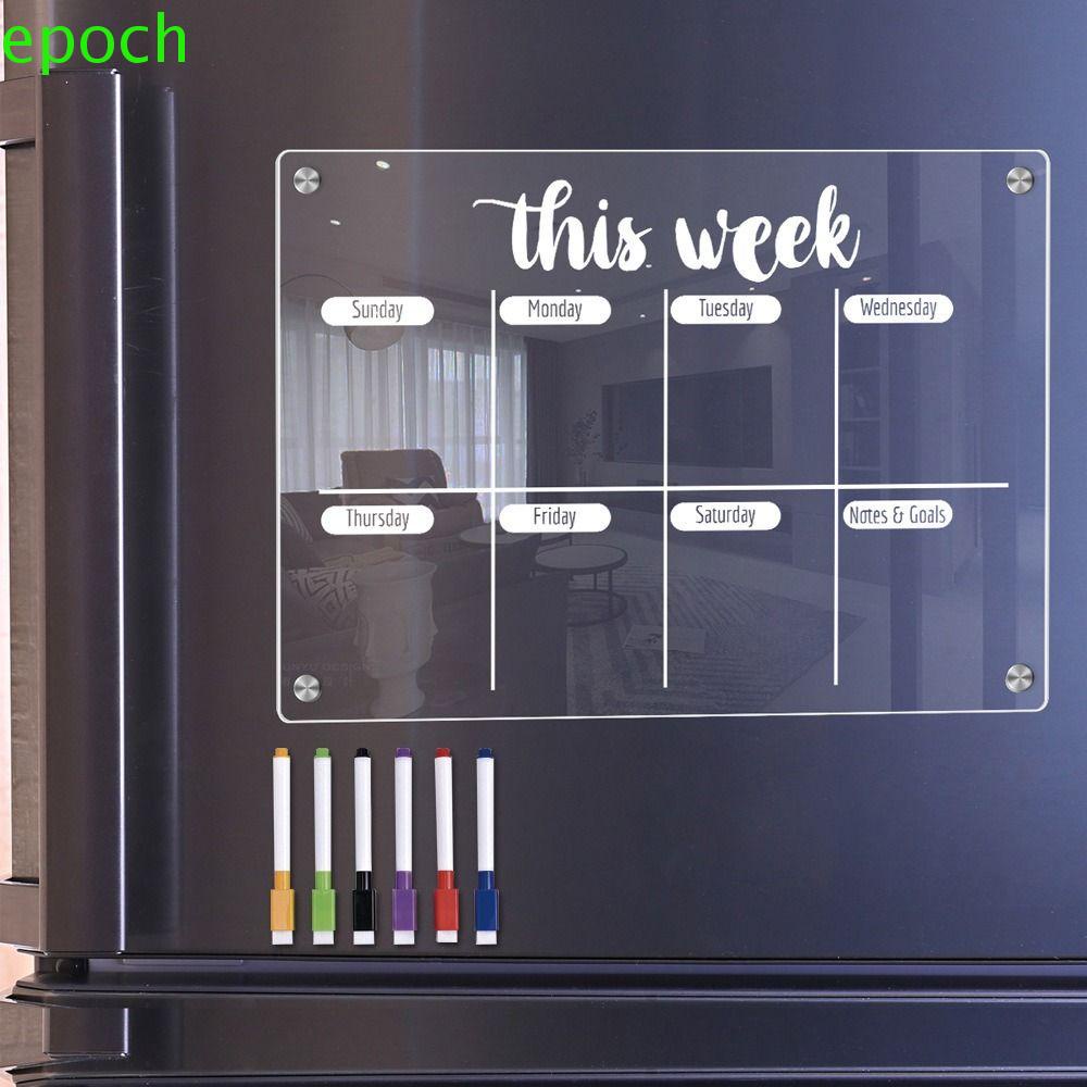 EPOCH Acrylic Erase Boards, 6 Markers Magnetic Monthly Calendar Memo ...