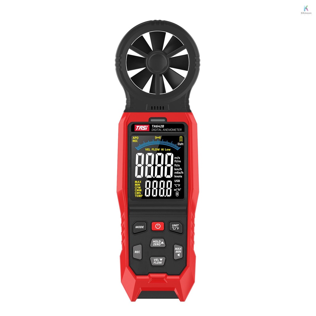 TASI Display Anemometer TA 642 B Handheld Air Backlight Speed Wind LCD ...