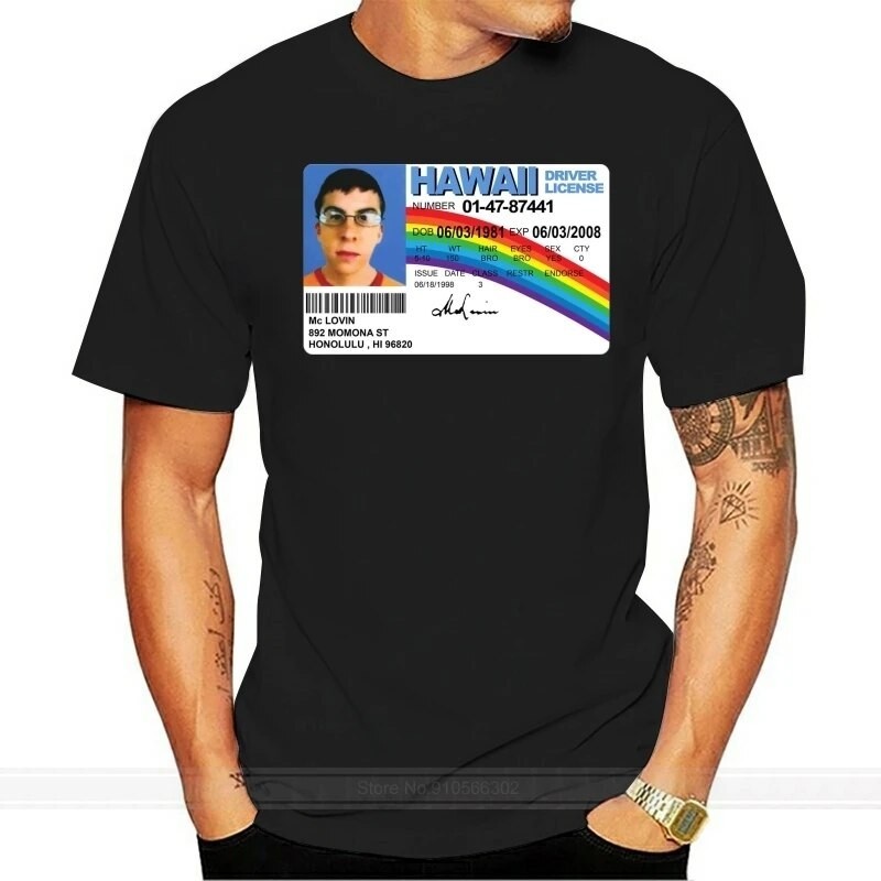 McLovin! T shirt mclovin superbad movie geek nerd hawaii license cheese ...