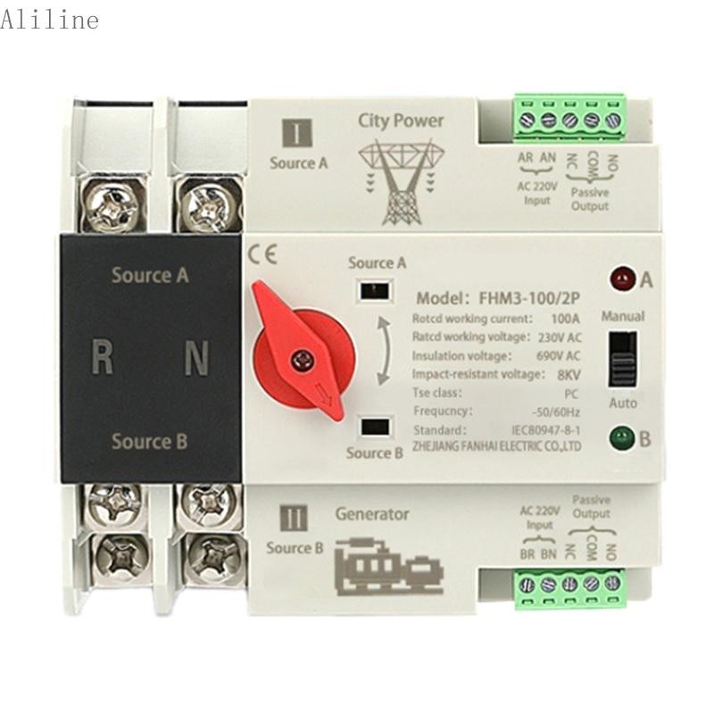 Alilin Automatic Transfer Switches 100A 2P Double Power Transfer ...