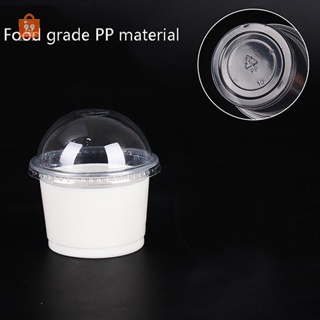 20Pcs 360/400ml Disposable Mousse Cups With Lids Dessert Plastic Bowls Cup  Ice Bowl Containers For