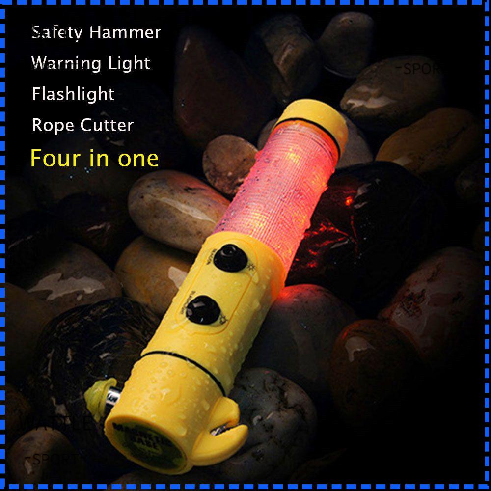 WATTLE Fourinone Lifesaving Hammer Yellow With Emergency Light ABS