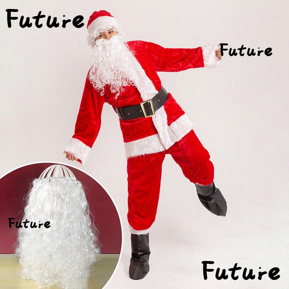 FUTURE Santa Claus Fake Beard, Santa Costume Makeup Props White Beard