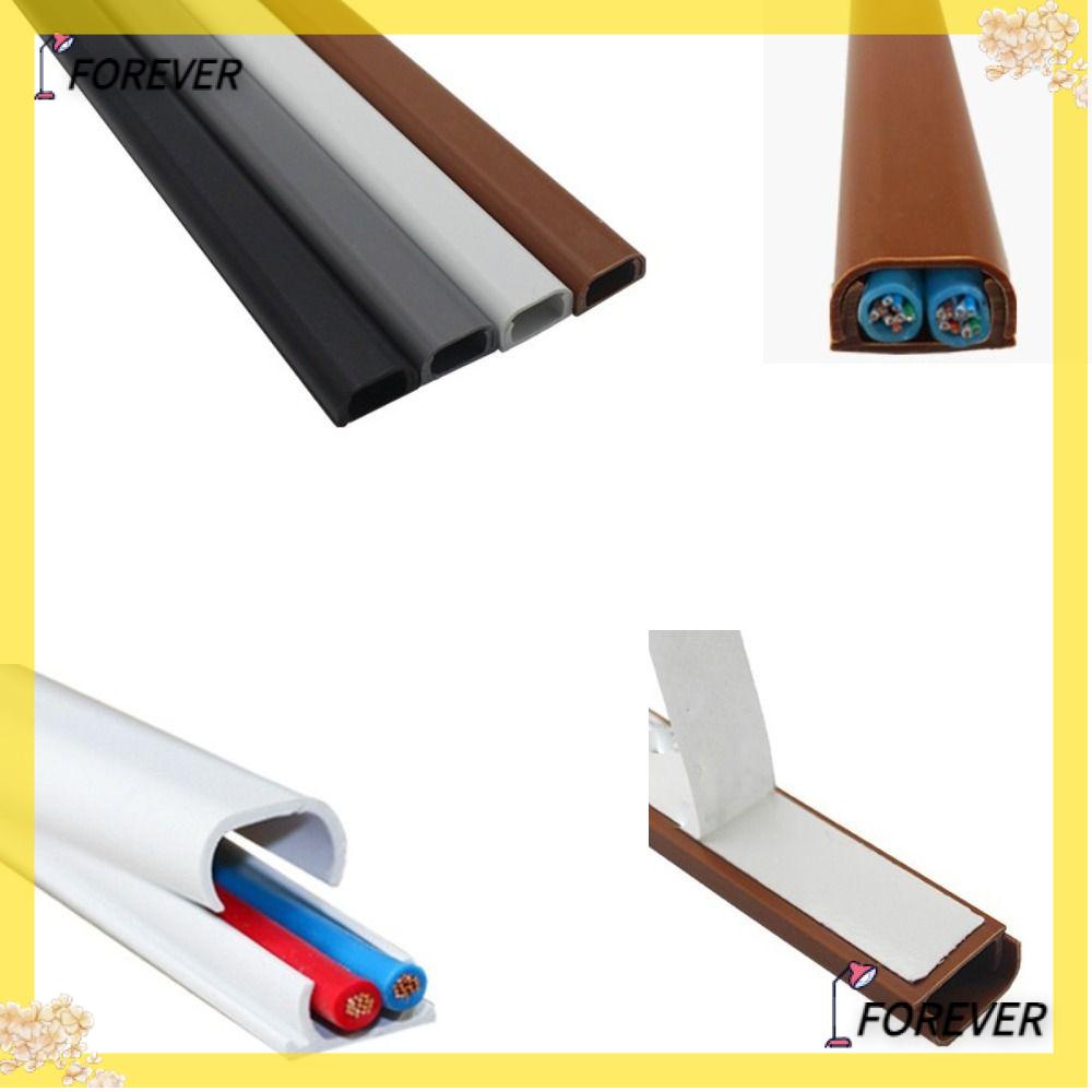 FOREVER Floor Cord Cover, SelfAdhesive Square Cord Protector, Cable