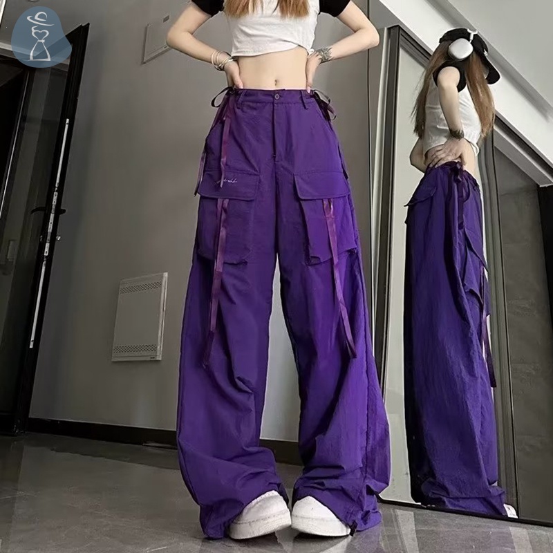 [PANDAB] American Vintage Dopamine Baggy Purple Cargo Pants With Large
