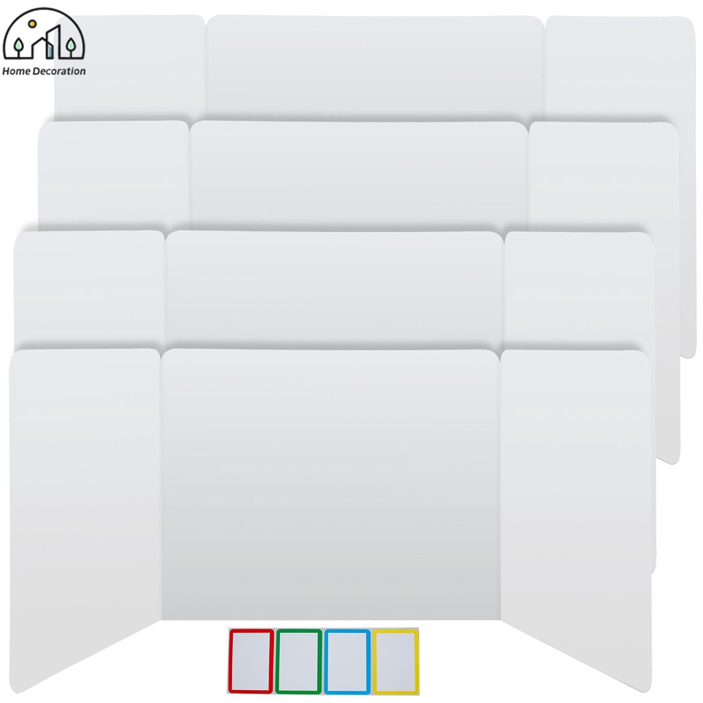 4Pcs Desk Privacy Divider Panel with Labels Reusable PVC Classroom ...
