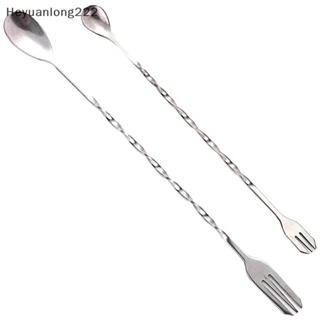 1pcs stainless steel stick fork spoon cocktail spoon spiral kitchen utensils  double stick stir stick cocktail bar bar utensils