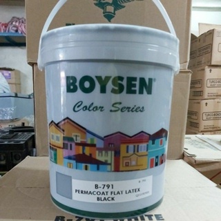 Boysen Color Series Permacoat Flat Latex Flat Black B791 Acrylic Latex  Paint - 1L / 4L