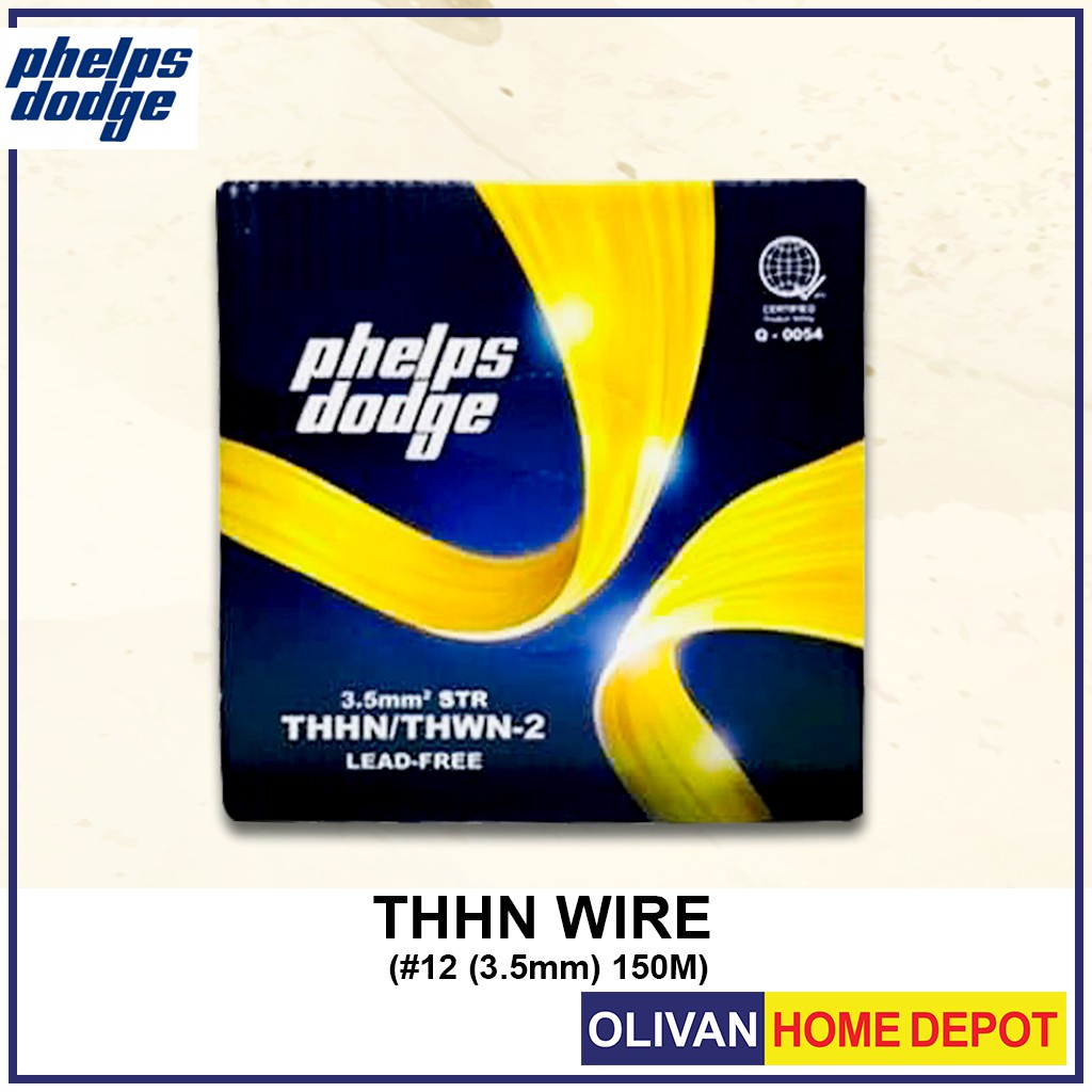 ♟PHELPS DODGE THHN 12 (3.5 MM) 150M Stranded wire leadfree Shopee