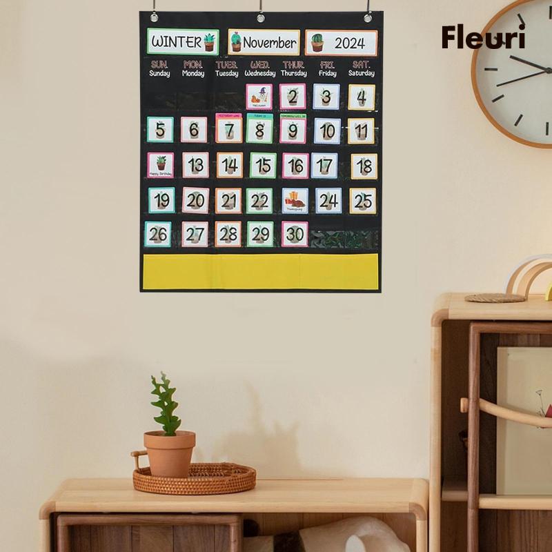 fleurir-calendar-pocket-chart-classroom-calendar-with-89-cards-and