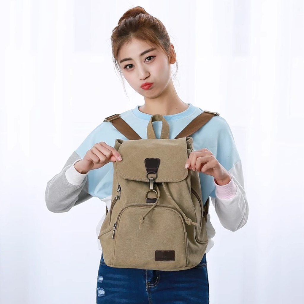 YoYo 2812 Women Canvas Backpack Female Vintage Pure Cotton Travel Bag Fashion Laptop School