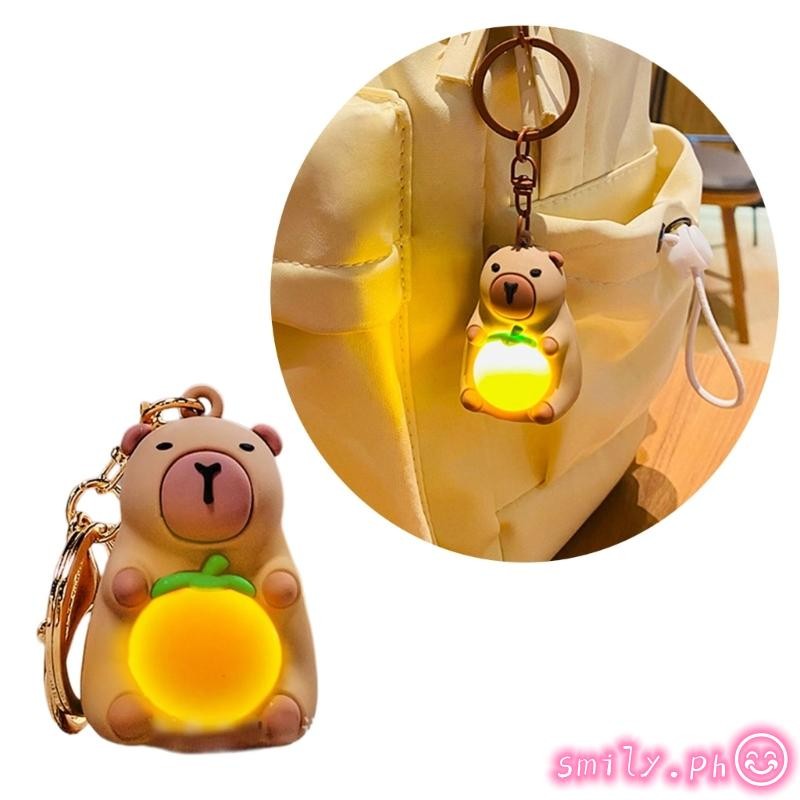SMLILY Eye Catching Capybara Key Pendant Playful Light Up Capybara Key ...
