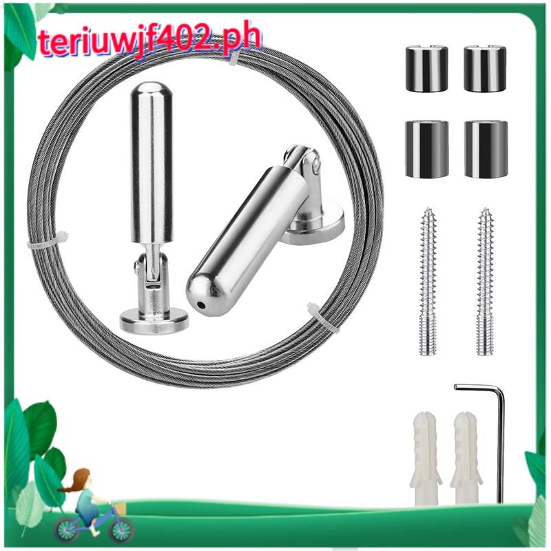 Wall Mount Curtain Wire Rod Set for Art Display - Stainless Steel Photo ...