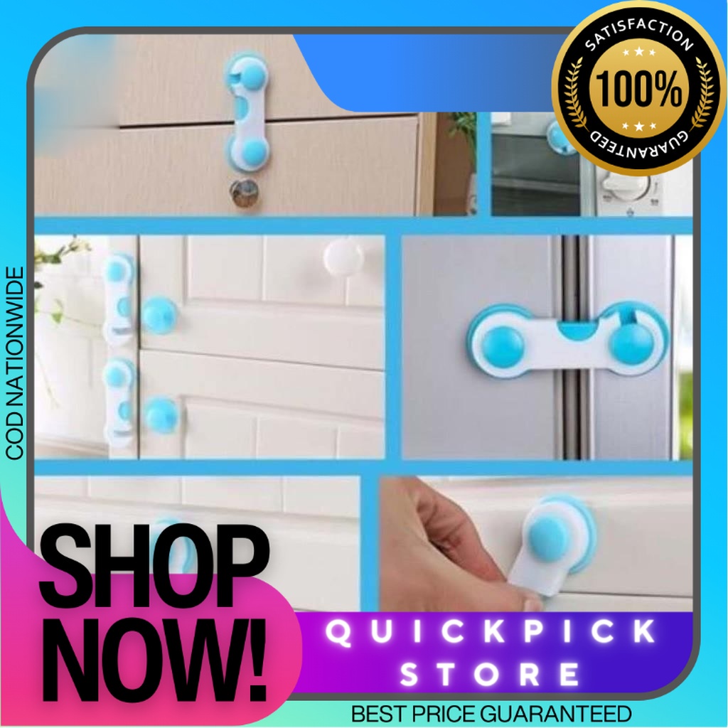 QuickPick Plastic Home Door Drawer Lock Kids Protect Wardrobe Cabinet ...