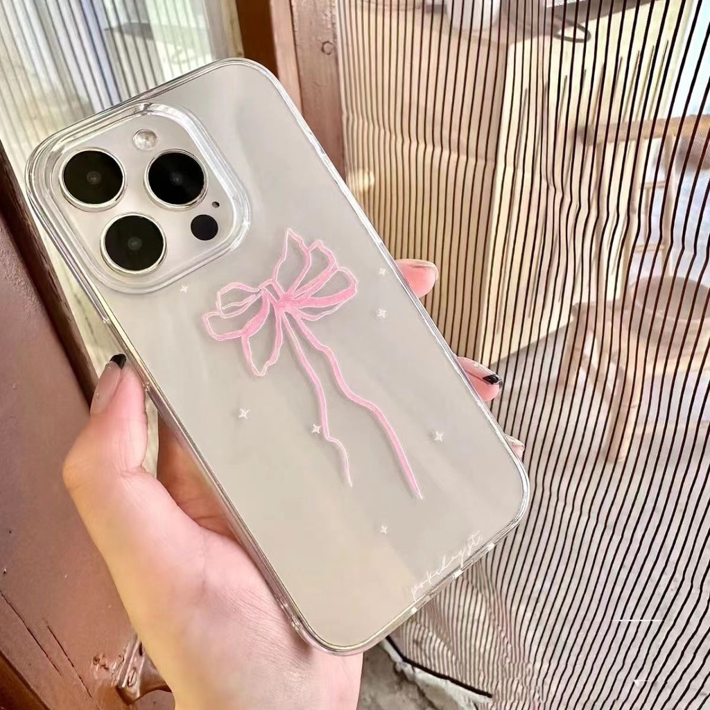 Pink Ribbon Stars Shockproof Case Compatible for IPhone 15 11 12 13 14 ...