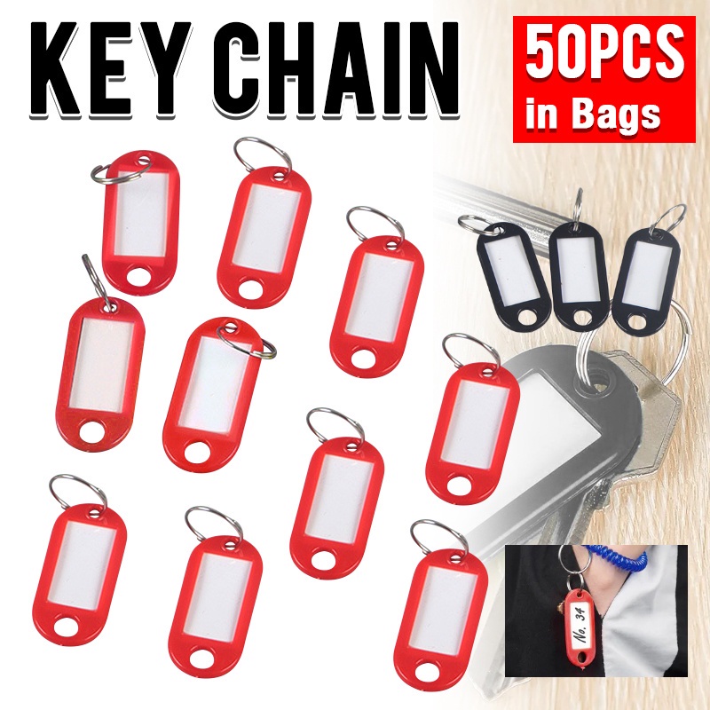 50pcs/bag Random Color Plastic Key Card Luggage Identification Tags ...