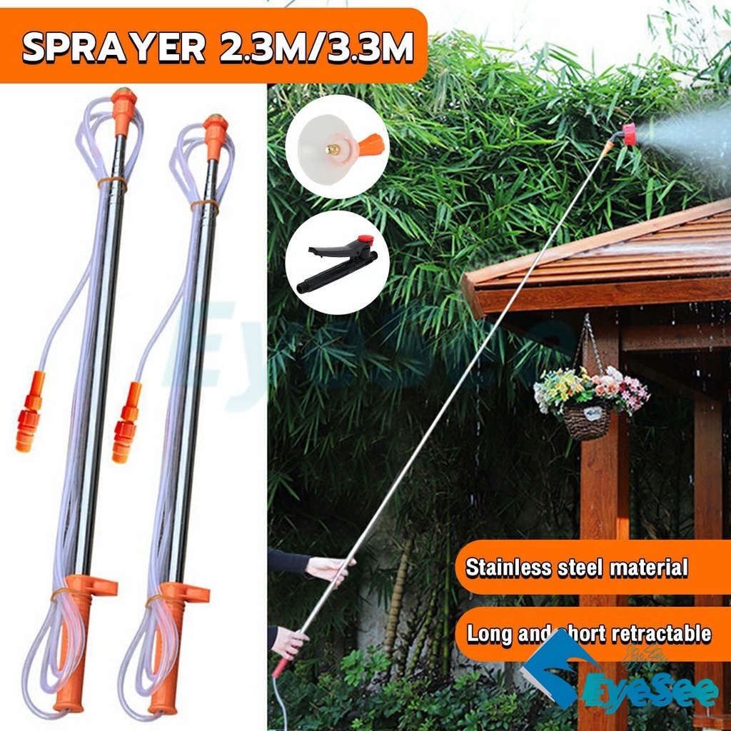 Retractable 2.3/3.3m Spraying Rod For Hand Pressure Sprayer Outdoor ...