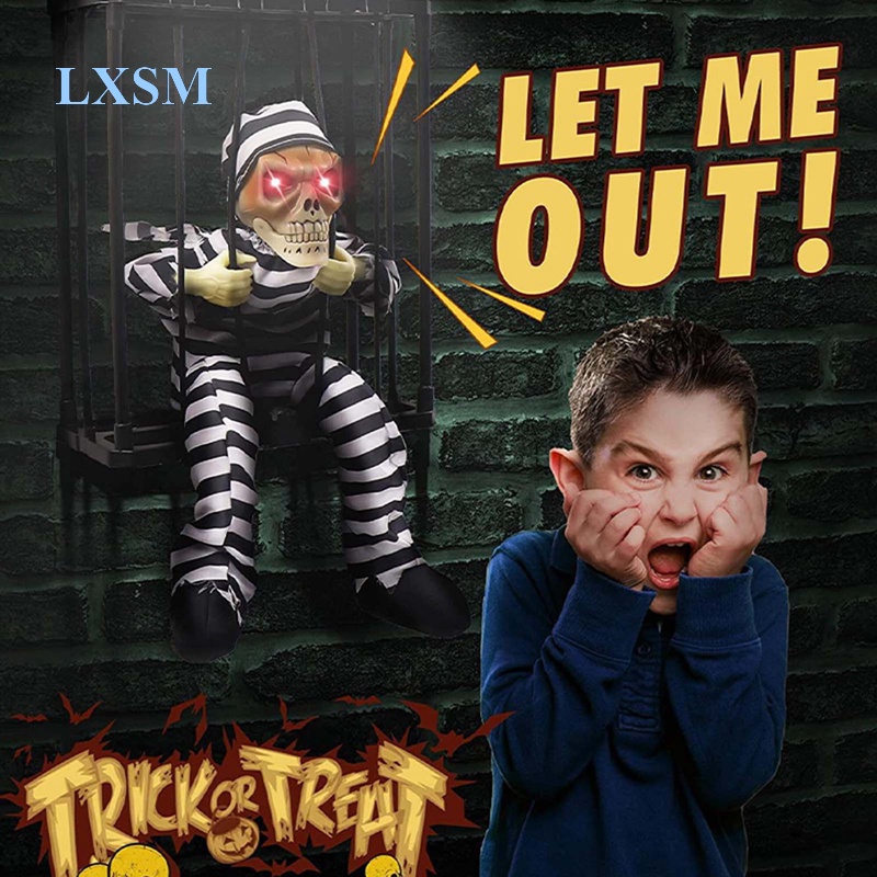 LXSM Yelling Scary Animated Halloween Decorations Indoor Outdoor