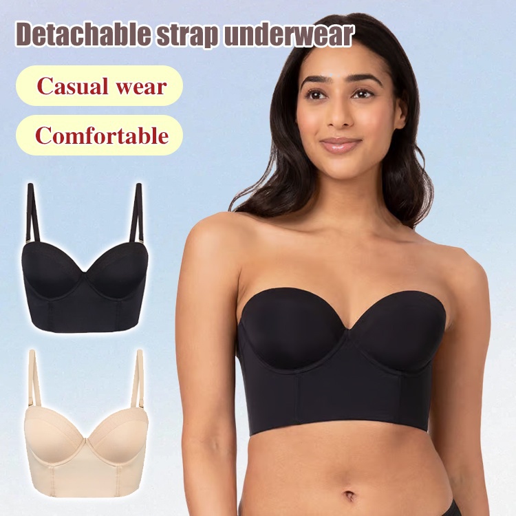 [Slim Look] New Backless Bustier Bra with Removable Straps Shopee