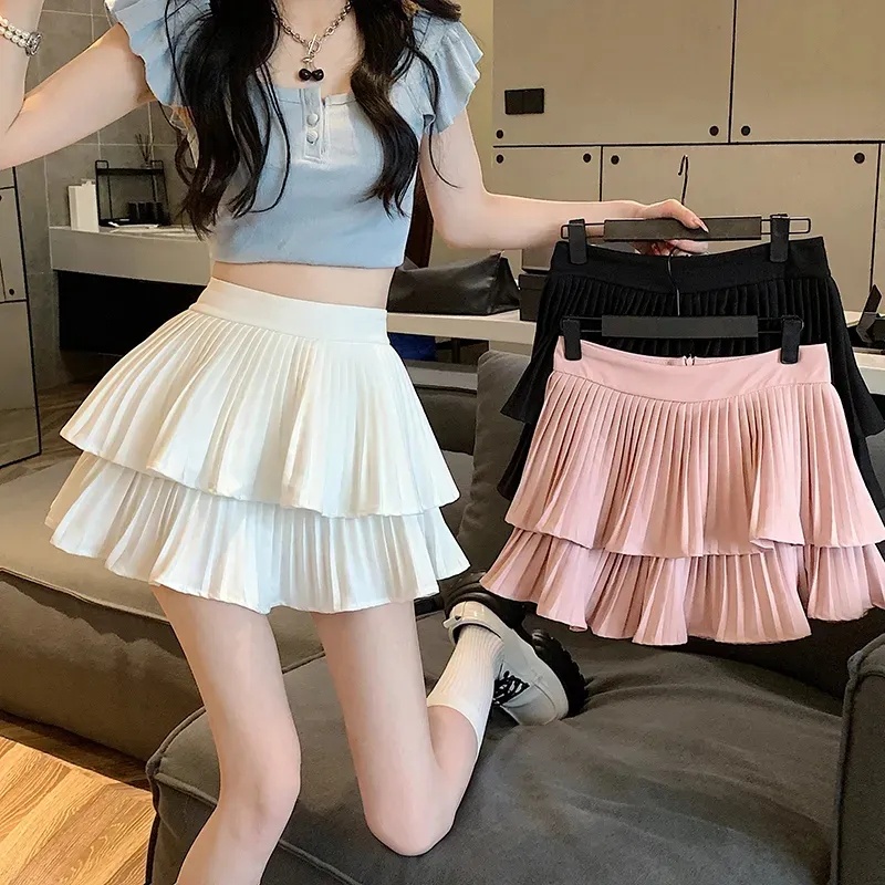 【Ready Stock】Plus Size S-6XL 25-37 Skirts Korean Fashion Mini Pleated ...