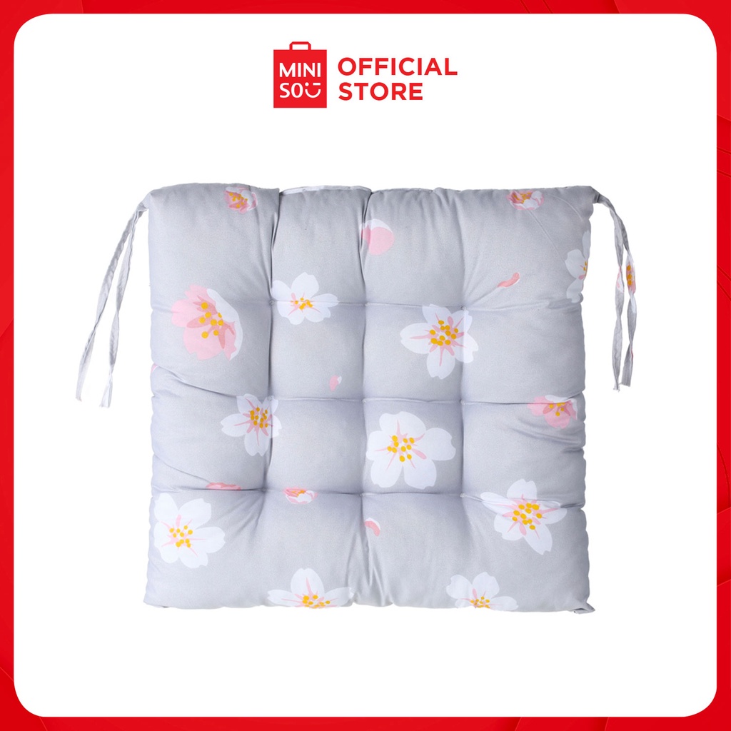 Miniso Flowers Square Seat Cushion Gray Shopee Philippines 