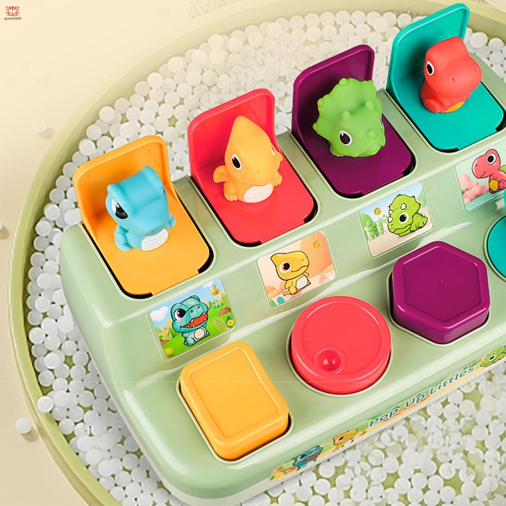 Cute Dinosaurs Pop-Up Baby Toys Interactive Switchbox Button Box Baby ...