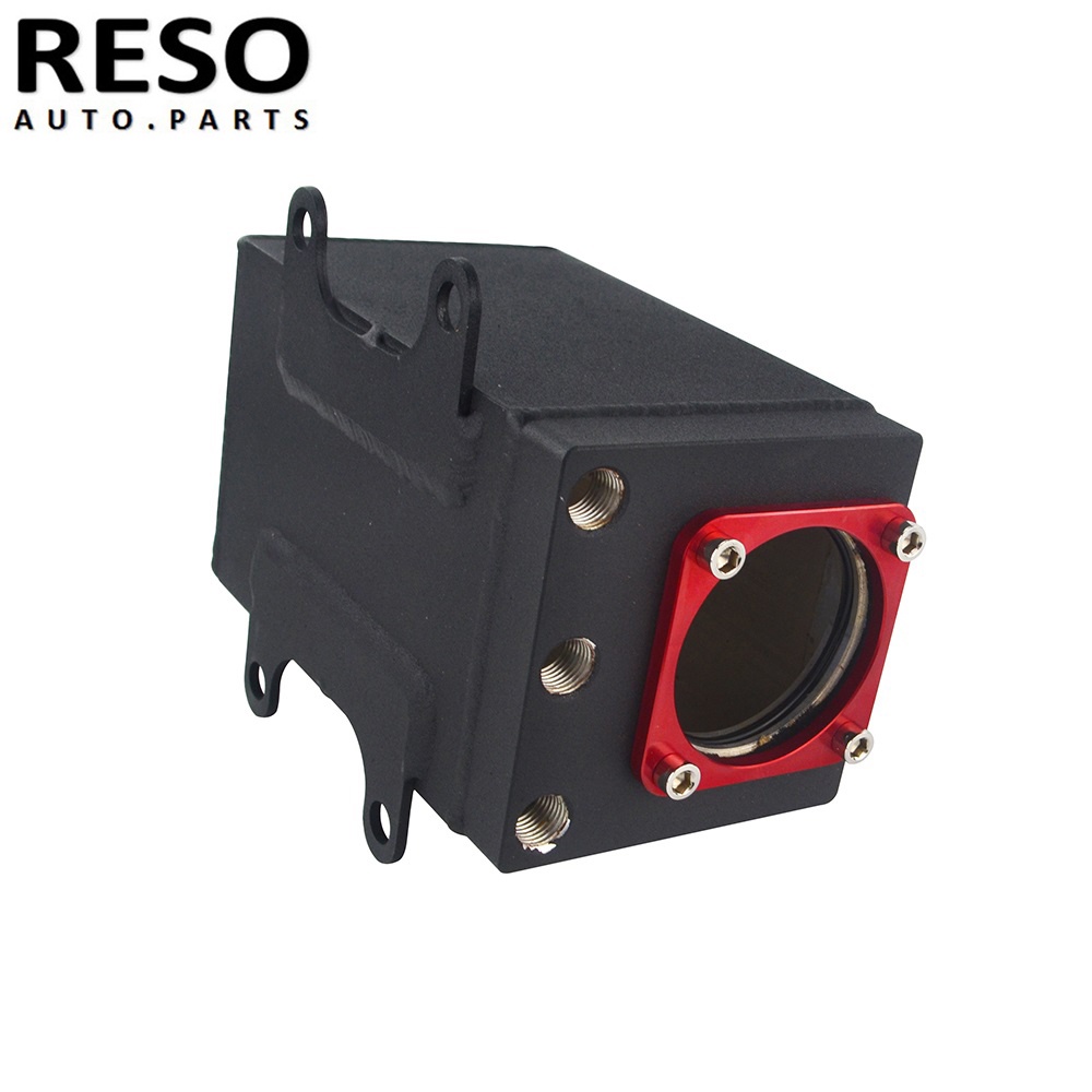RESO 60mm External 044 Fuel Pump Tank Racing Black Billet Aluminium Oil