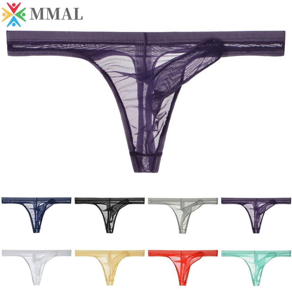 Slip Homme String Type Thong Transparent "Elephant Nose" Maille Respirant T-Back