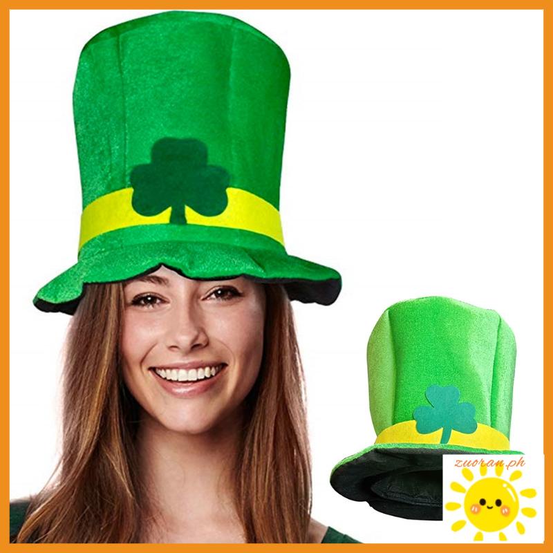 ZUOO Saint Patricks Day Shamrock Clover Green Velvet Top Hat Irish ...