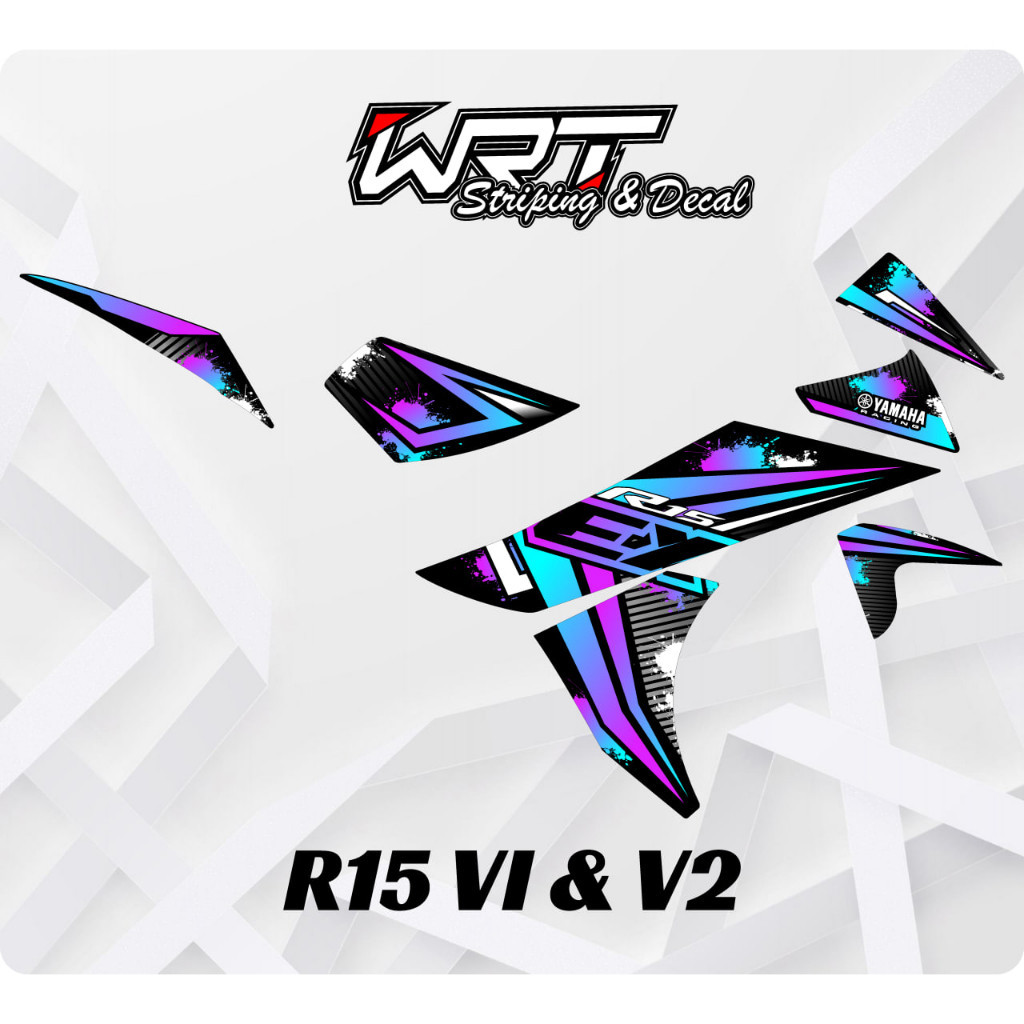 Striping R15-Decal R15-Transparent Sticker R15-Sticker R15 Rainbow (V1 ...