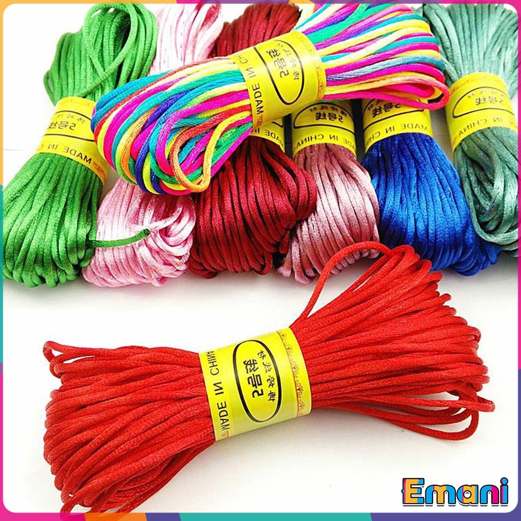 Em 2.5mm Width Polyester Braided Long Rope DIY Chinese Knot Weaving 20m ...