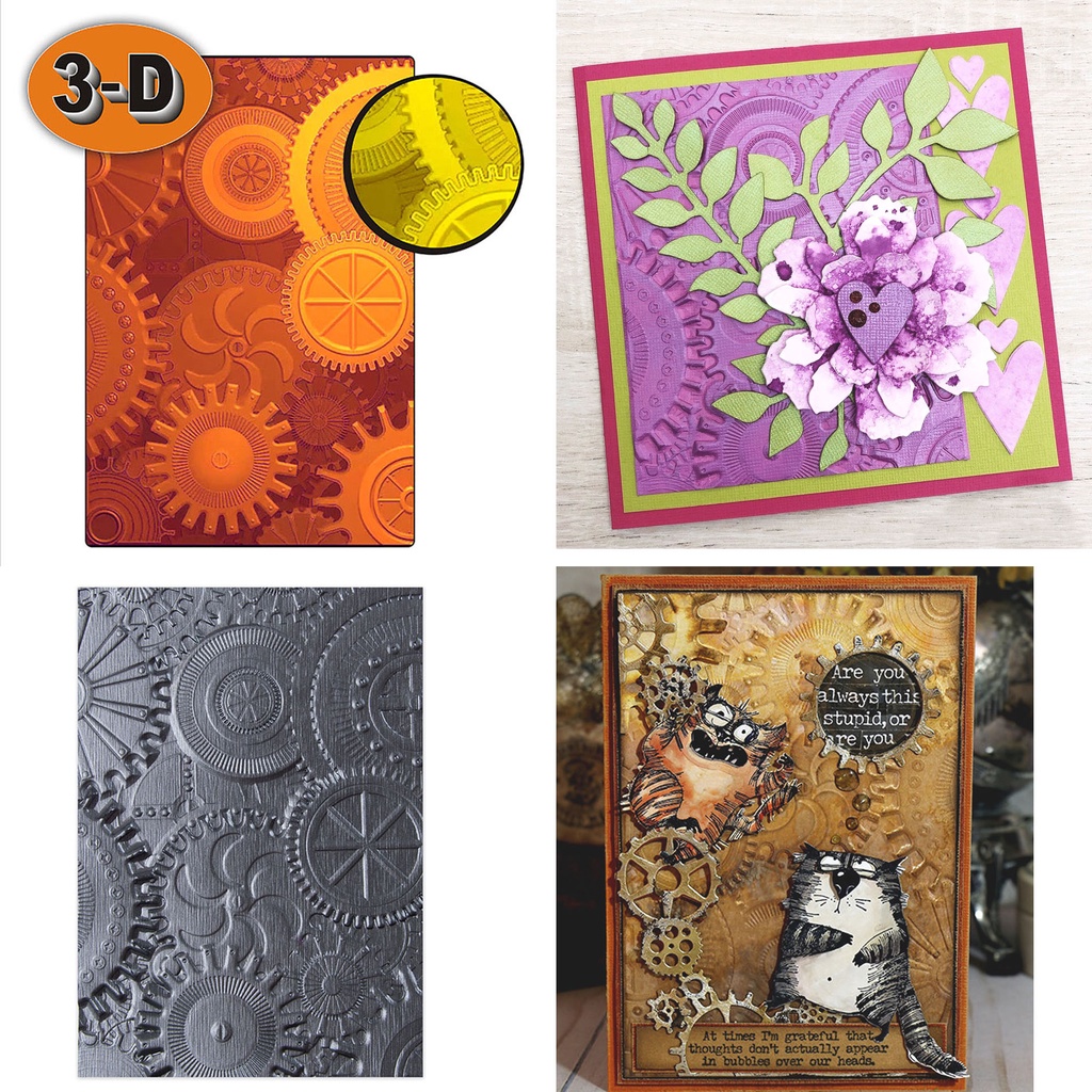 3D Embossing Folder Gear Pattern Scrapbooking Supplies Craft Materials ...