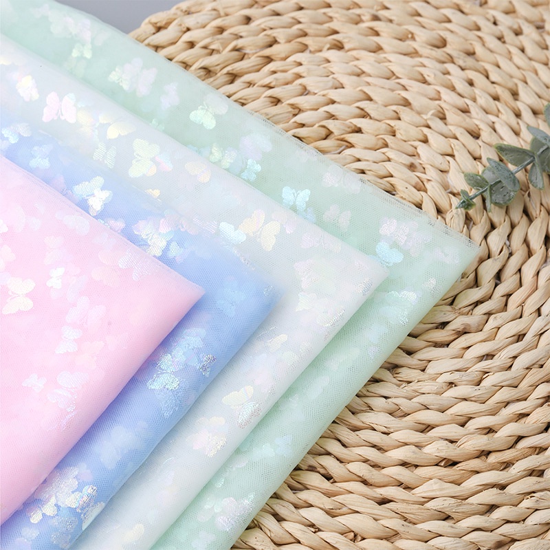 100 * 150cm Phantom Colorful Gilding Mesh Fabric DIY Gauze Skirt ...